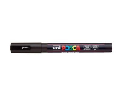 Dekoračný popisovač, 0,9-1,3 mm, UNI "Posca PC-3M", čierny