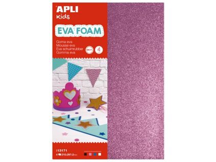 Moosguma, 210x297 mm, A4, glitter, APLI Kids "Eva Sheets", mix farieb