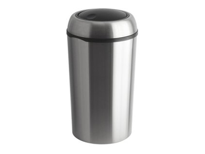 Odpadkový kôš s výklopným vekom, 75 l, kovový, VEPA BINS, strieborná