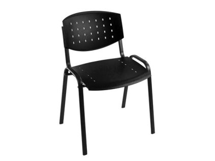 Konferenčná stolička, plastová s dierkami, "Taurus PN Layer " čierna