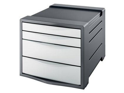 Zásuvkový box, plastový, 4 zásuvky, ESSELTE "Europost", Vivida biela