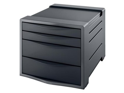 Zásuvkový box, plastový, 4 zásuvky, ESSELTE "Europost", Vivida čierna
