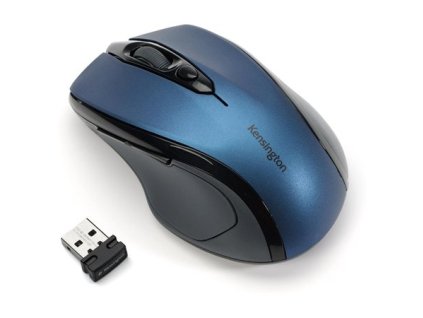 Myš, bezdrôtová, optická, stredná veľkosť, USB, KENSINGTON "Pro Fit", modrá