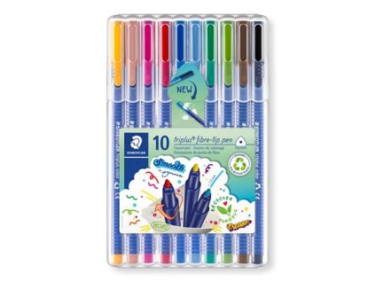 Fixky, sada, 1 mm, STAEDTLER "Triplus", 10 rôznych farieb