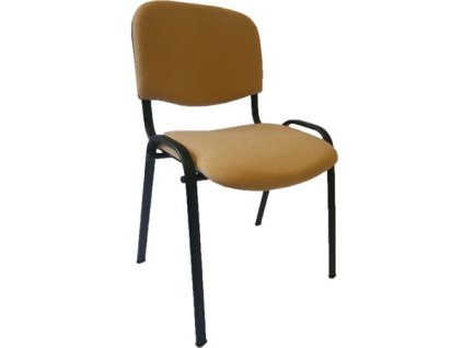 Konferenčná stolička, čalúnená, čierna kovová konštrukcia, "Felicia", béžová
