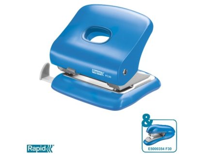 Dierovačka, veľkokapacitná, 30 listov, RAPID "FC30", živá modrá