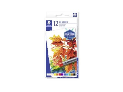 Olejové kriedy, STAEDTLER "2420", 12 rôznych farieb
