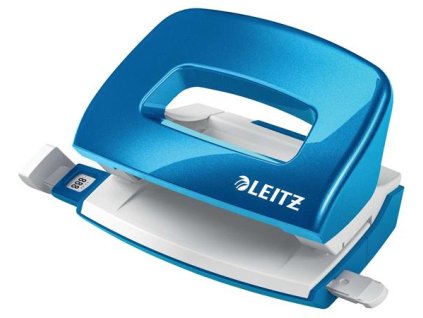 Dierovačka, 10 listov, kovová, mini, LEITZ "Nexxt Wow", modrá