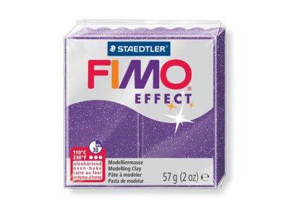 Modelovacia hmota, 57 g, polymérová, FIMO "Effect", trblietavá cyklámenová
