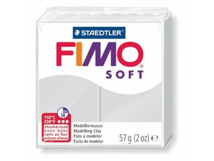 Modelovacia hmota, 57 g, polymérová, FIMO "Soft", sivá