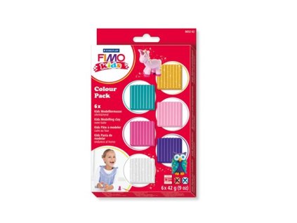 Modelovacia hmota, 6x42 g, pre dievčatá, FIMO "Kids Color Pack", 6 rôznych farieb