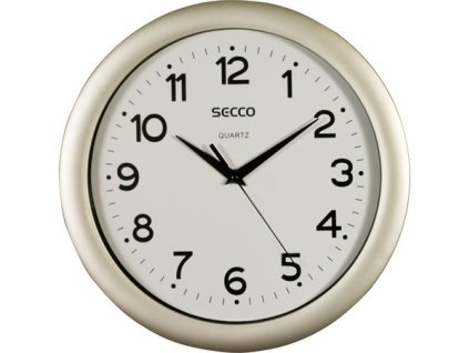 Nástenné hodiny, 28,5 cm, SECCO "Sweep Second", strieborný rám