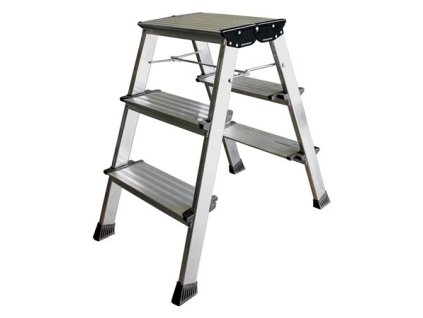 Schodíky, 3 priečky, hliníkové, KRAUSE "Treppo"