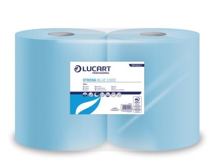 Papierové utierky, kotúčové, 3-vrstvové, LUCART "Strong Blue 3.500", modrá