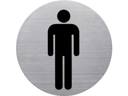 Informačná tabuľa, nerezová oceľ, HELIT, pánska toaleta