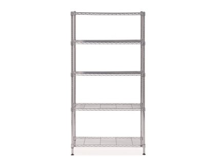 Policový systém, kovový, 5 políc, 200x90x35 cm, ALBA
