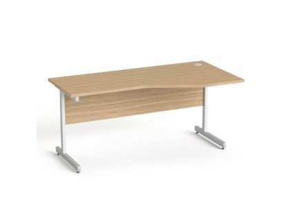 Písací stôl, s oblúkom, pravé prevedenie, so sivými kovovými nohami, 160x80 cm, MAYAH "Freedom SV-29", jaseň