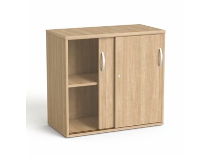 Skriňa, vo výške stola, s posuvnými dverami, policová, MAYAH "Freedom SV-16", jaseň