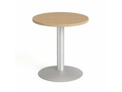 Konferenčný stôl, okrúhly, sivá kovová noha, O 60 cm, MAYAH "Freedom SV-57", jaseň