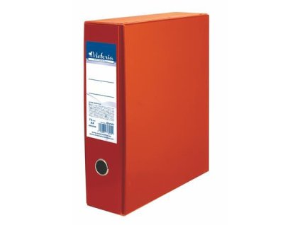 Pákový šanón s obalom, 75 mm, A4, kartón, VICTORIA OFFICE, oranžový