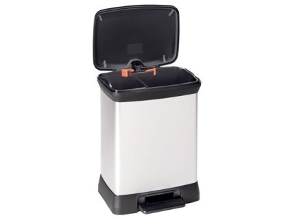 Odpadkový kôš, s pedálom, plastový, duo, 10+18 l, CURVER, sivá/čierna