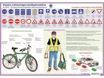 Podložka na stôl, obojstranná, A3, STIEFEL "Kerékpáros túlélés tízparancsolata - Predpisy pre cyklistov" - výrobok v MJ