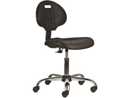 Pracovná stolička, antistatická , s operadlom, plastové sedadlo,  "1291", čierna