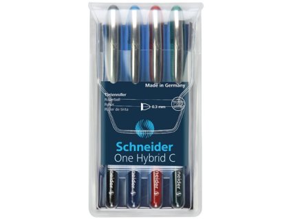 Roller, sada, 0,3 mm, SCHNEIDER "One Hybrid C", 4 farby