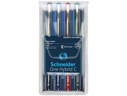 Roller, sada, 0,5 mm, SCHNEIDER "One Hybrid C", 4 farby