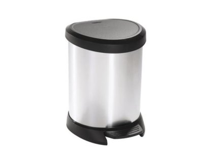 Odpadkový kôš, s pedálom, kovový efekt, 5 l, CURVER