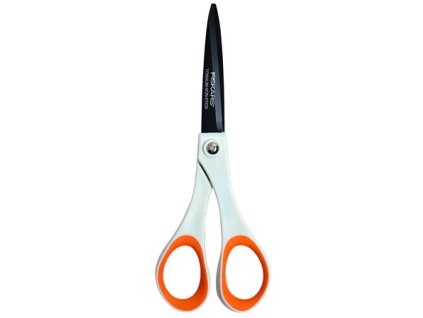 Nožnice, univerzálne, nepriľnavé, 17 cm, FISKARS "Non-Stick", biele