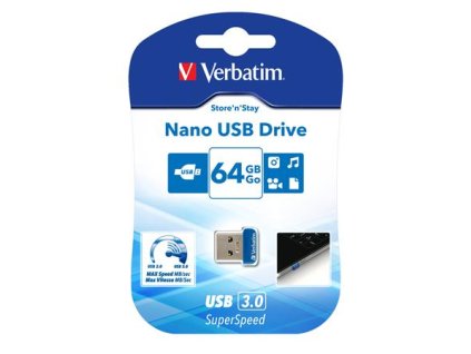 USB kľúč, 64GB, USB 3.2, 80/25MB/sec, VERBATIM "Nano"