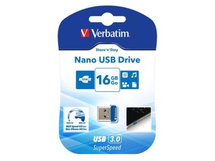 USB kľúč, 16GB, USB 3.2, 80/25MB/sec, VERBATIM "Nano"
