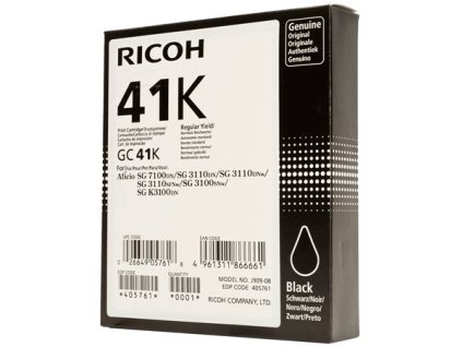405761 Gélová náplň k tlačiarňam SG 2100N, SG 3100SNw, RICOH Type GC41K čierna, 2,5K