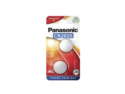 Gombíková batéria, CR2025, 2 ks, PANASONIC