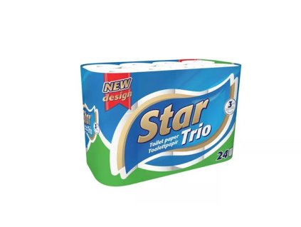 Toaletný papier, 3-vrstvový, malý kotúč, 24 kotúčov, "Star Trio"