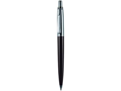 Guľôčkové pero, 0,8 mm, stláčací mechanizmus, čierne telo pera, PAX, modrá