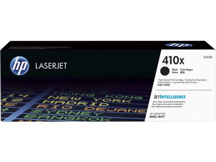 CF410X Laserový toner k tlačiarňam ColorLaserJet Pro M452, M477, HP 410X, čierna, 6,5k
