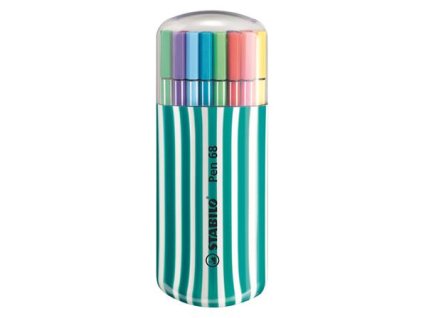 Fixky, sada, 1 mm, tyrkysové puzdro, STABILO "Pen 68 Zebrui", 20 rôznych farieb