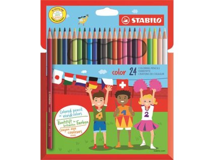 Farebné ceruzky, šesťhranné, STABILO "Color", 24 rôznych farieb