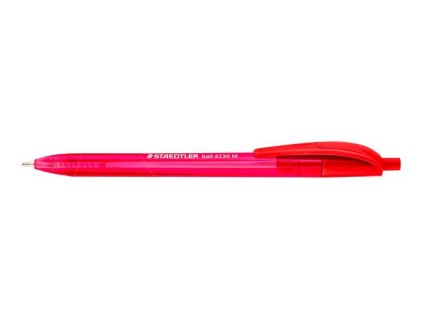 Guľôčkové pero, 0,5 mm, stláčací mechanizmus, STAEDTLER "Ball 423 M", červené