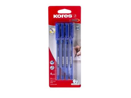 Guľôčkové pero, 1,0 mm, s vrchnákom, trojhranný tvar, KORES "K2-M", modrá
