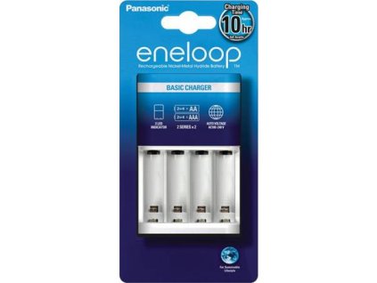 Nabíjačka batérií, AA tužková/AAA mikrotužková, 2/4, časovač, PANASONIC "Eneloop"