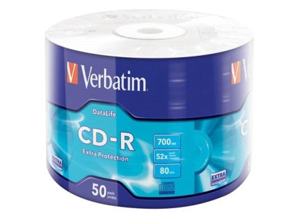 CD-R disk, 700MB, 52x, 50 ks, zmršťovacie balenie, VERBATIM "DataLife"