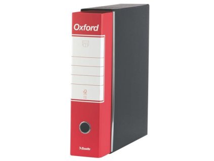 Pákový šanón s obalom, 80 mm, A4, kartón, ESSELTE "Oxford", červená