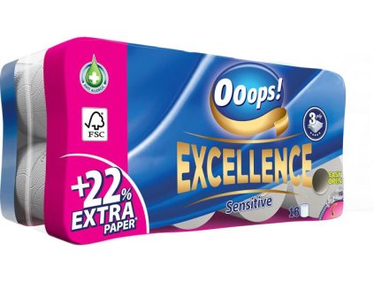 Toaletný papier, 3-vrstvový, malý kotúč, 16 kotúčov, OOOPS "Excellence"