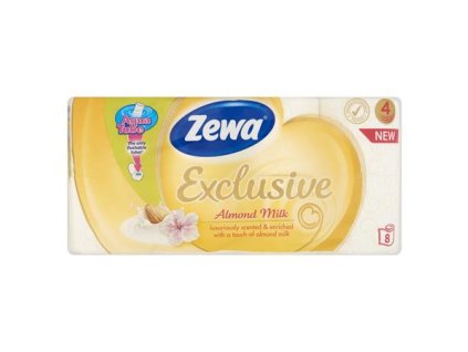Toaletný papier, 4-vrstvový, malý kotúč, 8 kotúčov, ZEWA "Exclusive", almond blossom