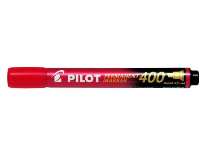 Permanentný popisovač, 1,5-4 mm, zrezaný, PILOT "Permanent Marker 400", červený