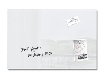 Magnetická sklenená tabuľa,  60x40 cm, SIGEL "Artverum® ", biela