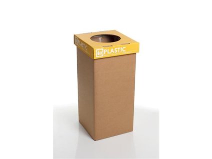 Odpadkový kôš na triedený odpad, recyklovaný, anglický popis, 20 l, RECOBIN "Mini", žltá